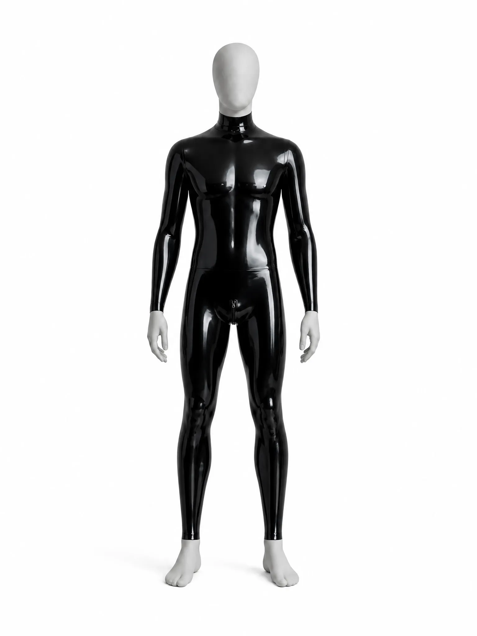 Custom latex gimp suit configurator — choose feet, gloves, hood, mask and more